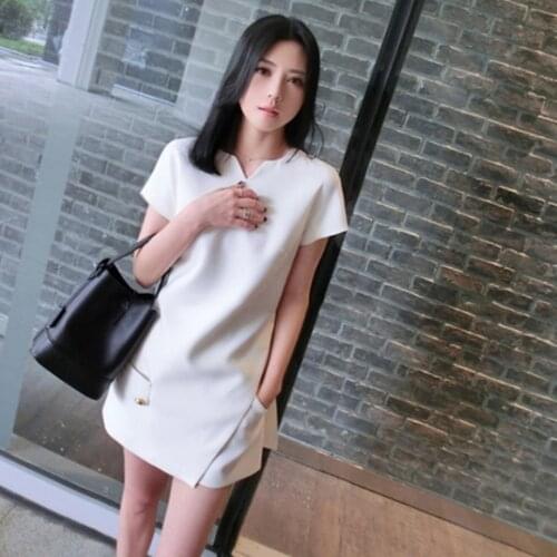Temperament girl summer new arrival womens clothing 2021 star same white dress two piece fashion leisure office irregularity