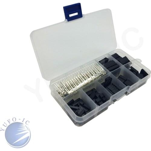 1Box DuPont Housing kit 1/2/3/4/5/6/8Pin wire Jumper Connector du pont Head shell Connector crimp male & female 2.54mm Terminal