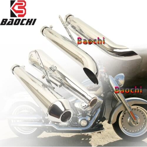 1Pair Exhaust Pipe Motorcycle Chrome Escape Moto Muffler For Retro Cafe Racer Harley-Davidson Sportster 1200 CG125 CB500