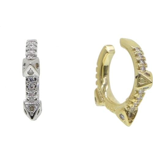 1 PIECE delicate dainy tiny cz cute spikes circle beaded band simple minimal ear cuff no piercing clip on earring high quality