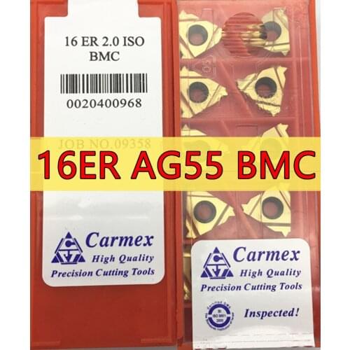 16ER AG55 BMC 10pcs/set Carmex CNC Internal thread Carbide insert Processing