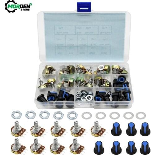 18Pcs 20Pcs WH148 Single Potentiometer Blue White with Knob Cap