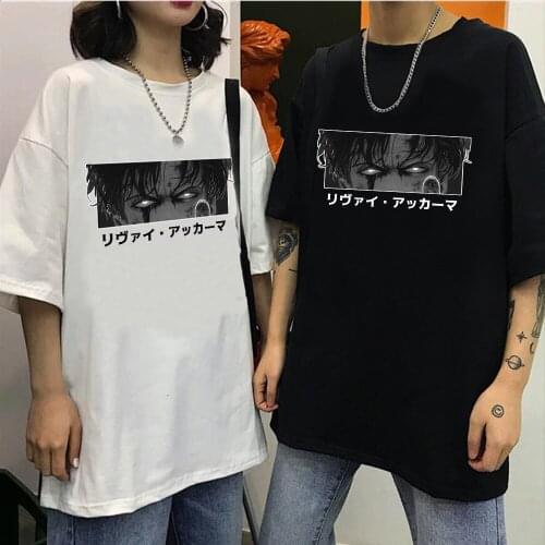 2021 Attack on Titan Eyes Japanese Anime T Shirt Men Funny Anime Casual Tops Male