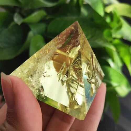 4cm Natural citrine crystal pyramid small quartz stone point mineral crystals Healing Feng Shui Egyptian