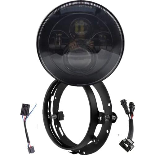 7 inches LED Motorcycle Headlight & 7'' Adapter Ring for Harley Touring Road King Ultra Classic Electra Street Glide Softail