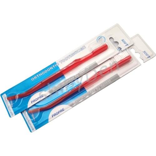 8pcs Double End Orthodontic V Shape Toothbrush with Interdental brush soft bristles orthodontics braces cleaning toothbrushes