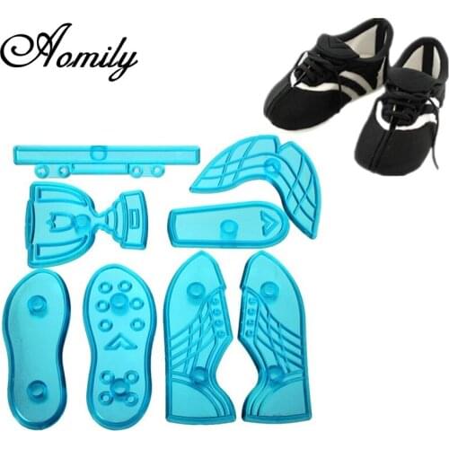 Aomily 8pcs/Set Cake Mold Decorating DIY Plastic Fondant Cutter Create Worldcup Soccer Boot Trophy Football Sugarpaste Craft