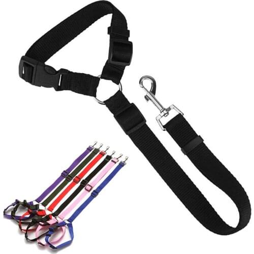 Pet Car Seat Belts Thickened Universal Practical Cat Dog Adjustable Seat Belt Harness Leash Travel Clip Strap Lead Safety Belt