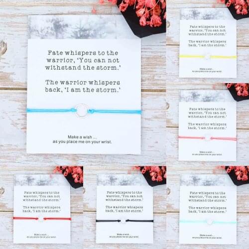 Fate Whispers Bracelet Warrior Friendship Circular String Bracelet I Am Strong let Incentive Gift Handmade Jewelry