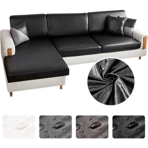 Luxury PU Faux-Leather Sofa Seat Cushion Cover Waterproof Removable Washable Slipcover Pet Furniture Protector Couch Covers