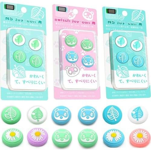 Leaf Flower Thumb Stick Grip Cap Joystick Cover in retail package For Nintendo Switch NS Lite Joy-con Controller Thumbstick Case
