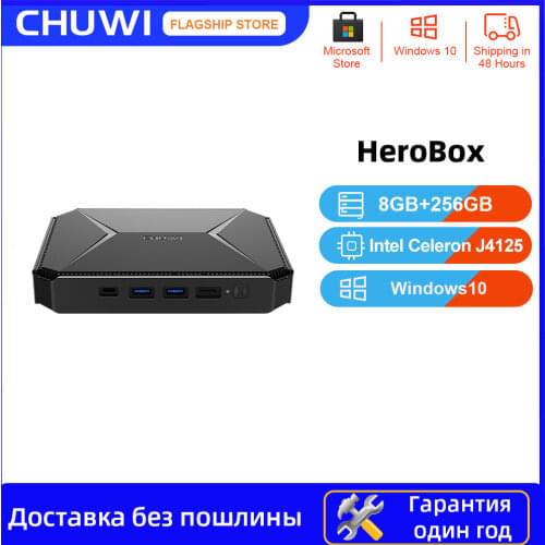 CHUWI Herobox Mini PC Windows 10 system Intel Gemini-Lake N4100 Quad Core LPDDR4 8GB RAM 256G SSD