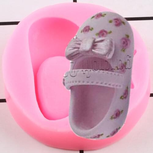 Baby Shoes Silicone Mold Cupcake Topper Fonant Molds Baby Birthday Cake Decorating Tools Candy Clay Chocolate Gumpaste Mould