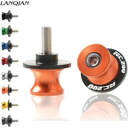 For RC 200 2014 2015 Motorcycle Accessories 10MM Swingarm Slider CNC Aluminum Motorbike Swing Screw Sliders Spools Arm Drop