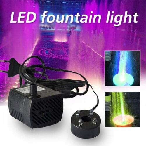 3W 4LED Fountain Pool Lamp Electric Submersible Water Fountain Filter Fish Pond Aquarium Water Pump Tank Fountain Lights EU Plug