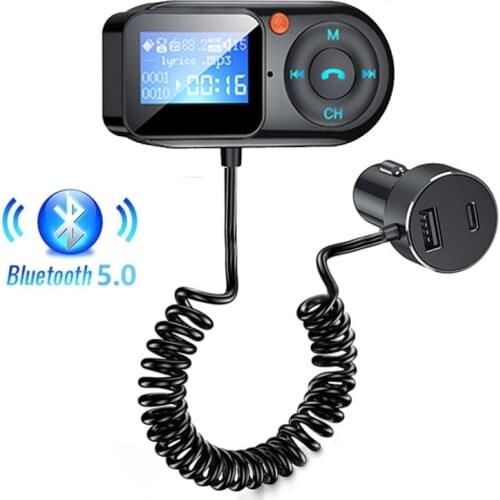FM Transmitter Bluetooth 5.0 Handsfree MP3 Player Car Kit Stereo AUX Audio USB Type C PD Fast Charging FM Modulator