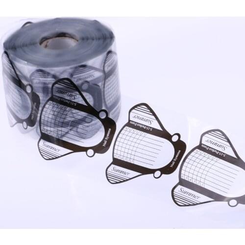 100pcs Nail Form Transparent Black Nail Art French Acrylic UV Gel Tips Extension Sticker Guide Stencil Manicure Tools