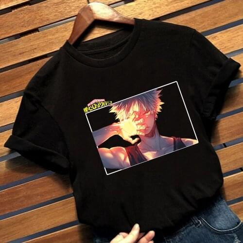 Anime My Hero Academia T Shirt Harajuku Fashion Hip hop Summer Short Sleeve Male T-shirt