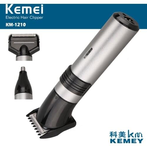Kemei hair trimmer KM-1210 3 in 1 rechargeable hair clipper nose hair trimmer electric shaver beard trimmer washable