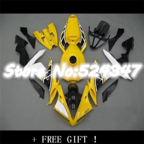 Customized Injection fairing kits fit for YAMAHA 2004-2006 YZFR1 04 05 06 YZF R1 yellow black plastic fairings kit