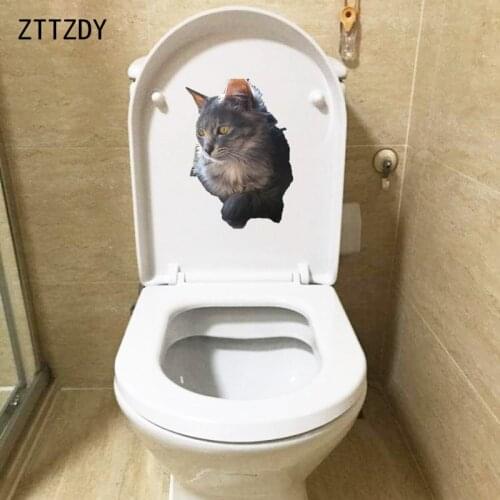 ZTTZDY 17.7*24.6CM Little Cat Bedroom Wall Toilet Sticker Decal Home Room Decoration T3-0282