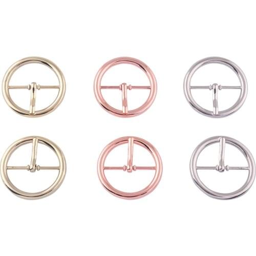 30mm Rose Gold Metal Center Bar Slide Buckle Round Adjuster Buckles Purse Belt strap Pin Buckle Hardware Webbing Leather Crafts