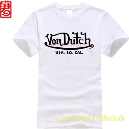 VON van DUTCH T-SHIRT Fun T-Shirt Mens Print Casual 100% Cotton Popular Cotton T-shirt youth trend mens short-sleeved T-shirt