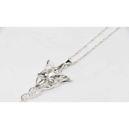 ZRM Fashion Arwen Evenstar Necklace The Elves Princess Crystal Cubic Zirconia Stone Pendant Jewelry For Women Gifts