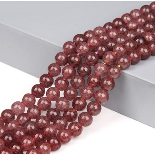 Natural Garnet Smooth Cracked Agates Stone Beads Round Loose 8MM Bead Dragon Veins Agates Beaded For Jewelry Making Supply 15"