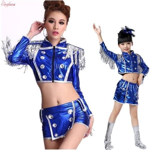 Women Jazz dance costume DS performance wear hip hop dance costumes modern dance nightclub sexy clothes kids adult dancewear set