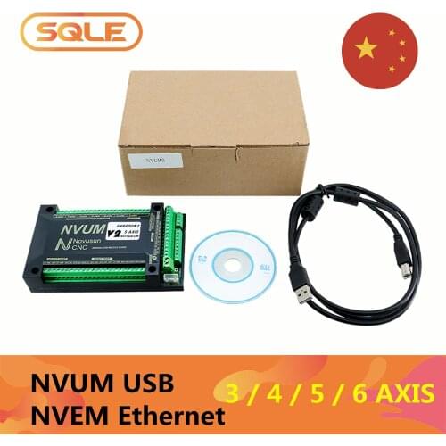 NVUM NVEM Mach3 USB Ethernet card 200KHz CNC router 3 4 5 6 axis motion control card for DIY engraving machine