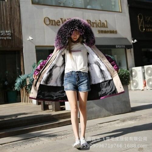 Rabbit Clothes 2020 Rex Korean Real Fur Parka Warm Winter Coat Women Manteau Femme YY2084