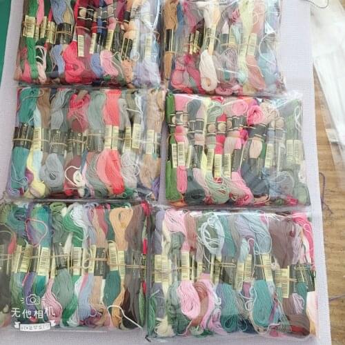 Oneroom 447pcs 6 strands colorful cotton thread Chinese CXC DMC color cross stitch floss DIY handmade needlework one label 7