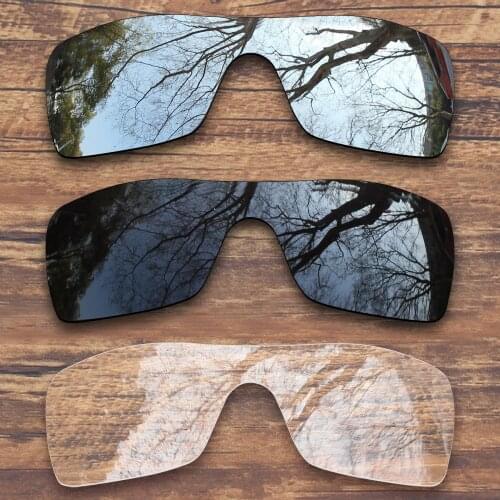 ToughAsNails 3 Pieces Black.Silver.Clear Polarized Replacement Lenses for Oakley Batwolf OO9101 Sunglasses
