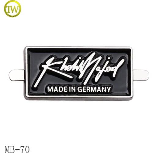 Custom silver logo design pin on metal labels tag for wallet