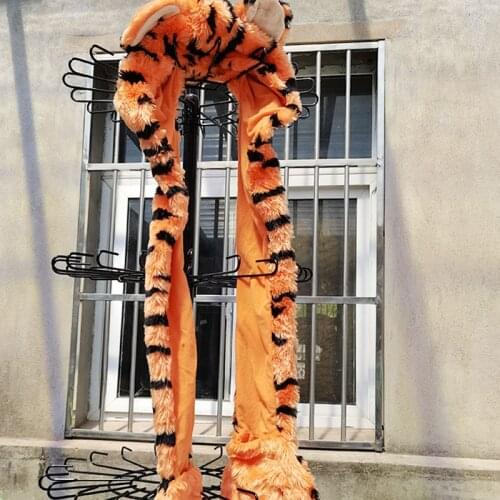 Tigger Cap Plush Hat Scraf with Gloves Halloween Gifts cosplay Plush Toy