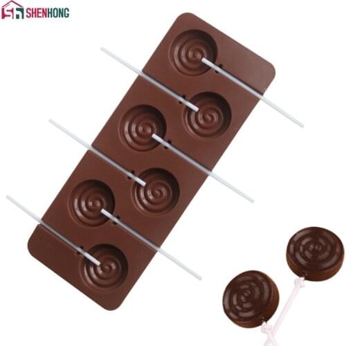 SHENHONG Home Bakery Mold Fondant Lollipop Chocolate Children Like Silicone Cake DIY Design Baking Cookie Mould Homemade