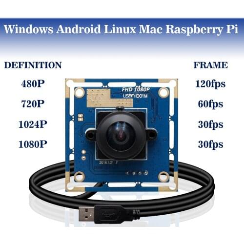 2MP Full HD High Frame rate 30/60/120fps Omnivision CMOS OV2710 Wide Angle 180degree fisheye lens USB 2.0 Camera Module 1080P