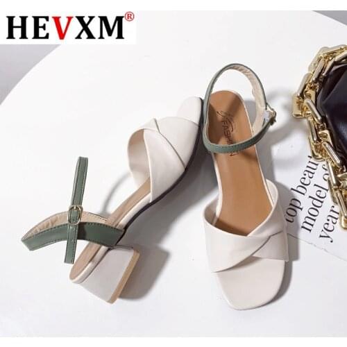 Fashion Leisure Shoes Women 2020 Summer Sandals Outdoor Cool High Heels Comfortable Work Shoes Waterproof Buckle Strap Square