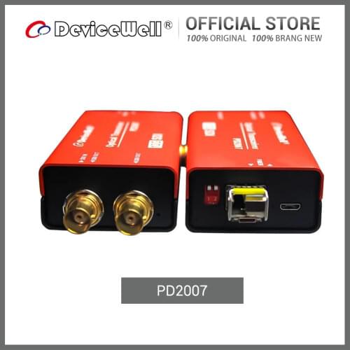 DeviceWell PD2007 12G SDI Fiber Optic Video Converter Without OPTICAL Module Micro USB TRANSCEIVER