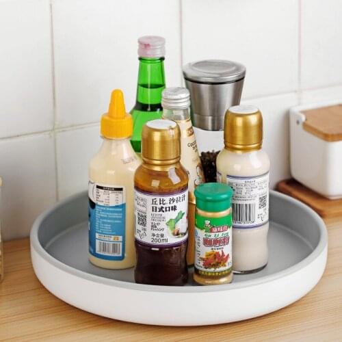 Rotating Seasoning Storage Rack Multi-function Organizer Cosmetics Shelf Oilproof Non-slip Kitchen Supplies Holder Accessories