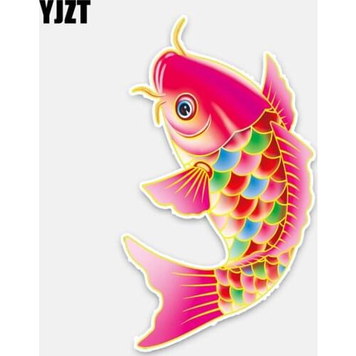 YJZT 9.2CM*16.2CM Wonderfu Animal Carp PVC Decal Car Sticker Car Styling 5-0255
