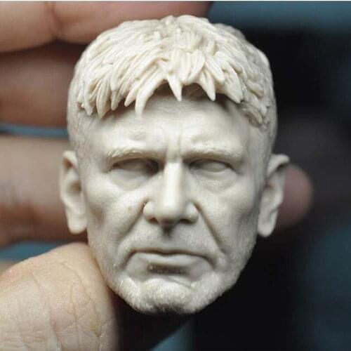 Blank 1/6 Scale Blade Runner Harrison Ford Head Sculpt Unpainted Fit 12" Figure
