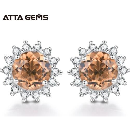 Sultanite Sterling Silver Stud Earrings for Women 2 Carats Created Diaspore Sterling Silver Earrings Classic Romantic Style