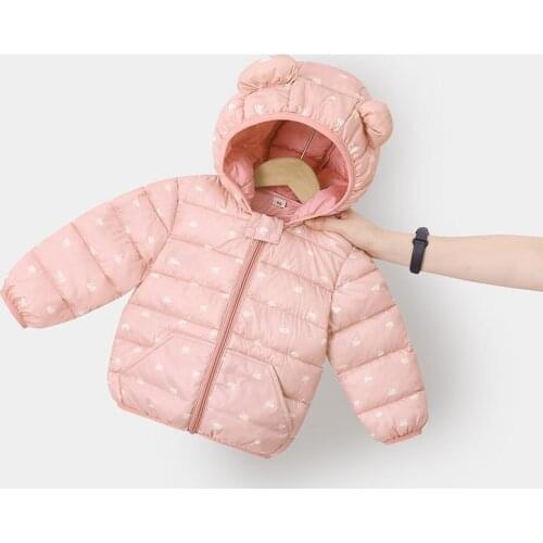 Baby Boy Girl Winter Jackets 2021 Fashion Infant Cartoon Hooded Coats Print Zipper Casual Clothes Warm Thick Childrens Clothing