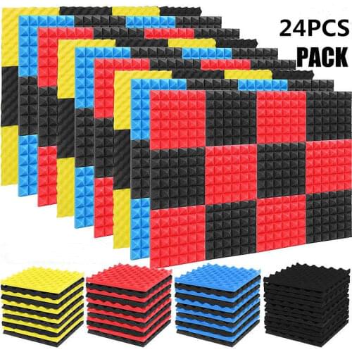 12PCS 30x30x2.5cm Studio Acoustic Foam Soundproof Foam Sound Absorption Treatment Panel Sound Wedge Protective Sponge