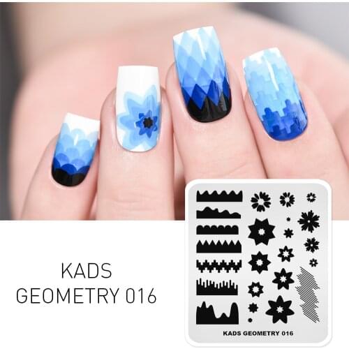 1pc Nail Art Stamping Plate Geometric flower pattern Stainless Steel Stencil Nail Art Stamp Template Manicure DIY Print Tool