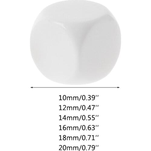 10Pcs/Pack New Acrylic White Blank Dice Teaching Props Game Accessories Mathematical Tools Rounded Corner