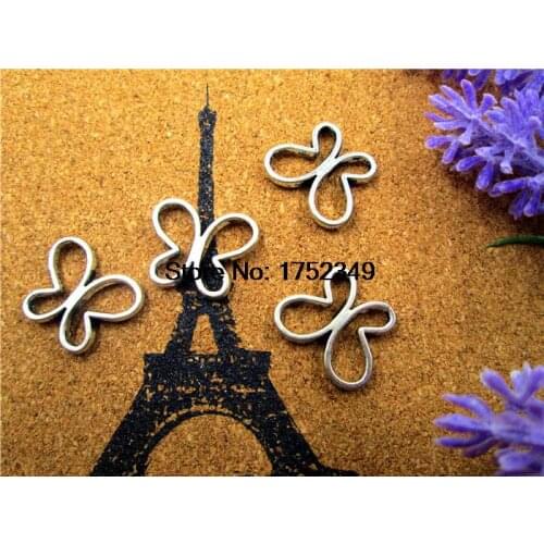 15pcs--Butterfly Charms, Antique Tibetan silver Tone butterfly charm pendant 22x18mm