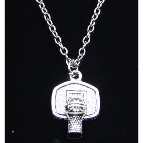 20pcs New Fashion Necklace 20x15mm basketball basket Pendants Short Long Women Men Colar Gift Jewelry Choker